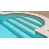 Margelles de piscine courbe complet avec rayon 150 cm, en pierre naturelle du Chatillonnais vieillie